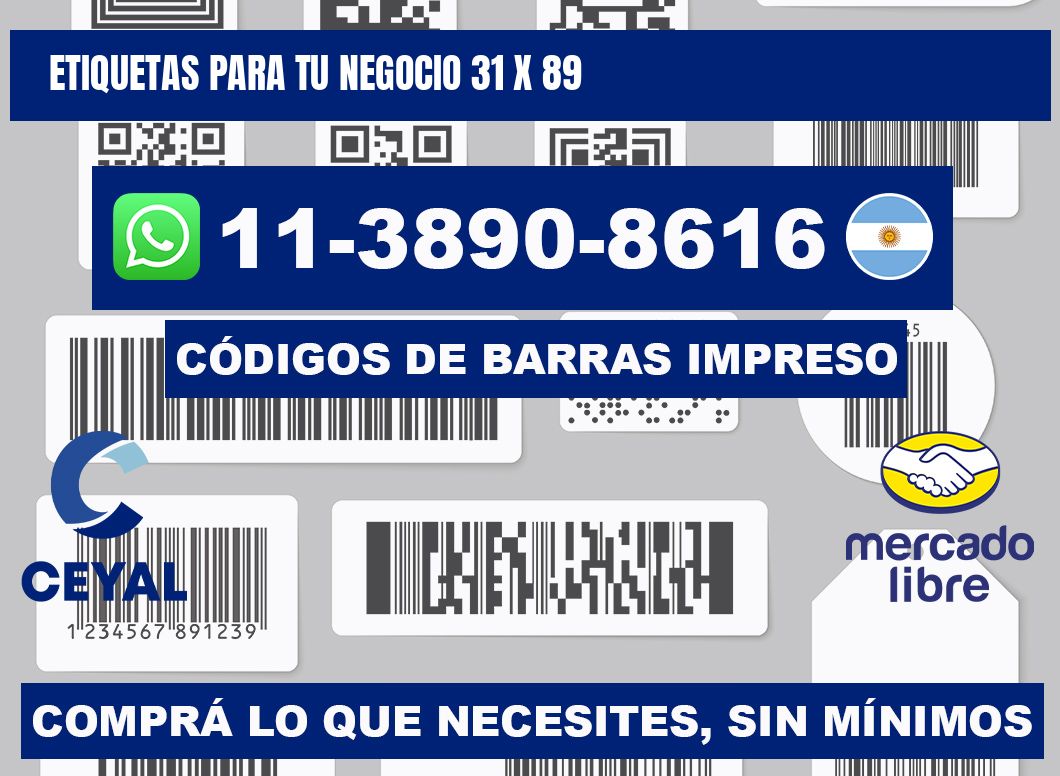 Etiquetas para tu negocio 31 x 89