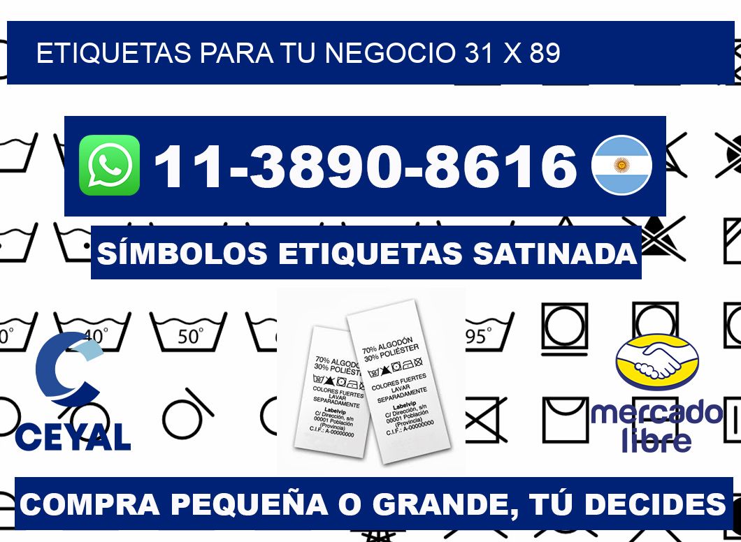 Etiquetas para tu negocio 31 x 89