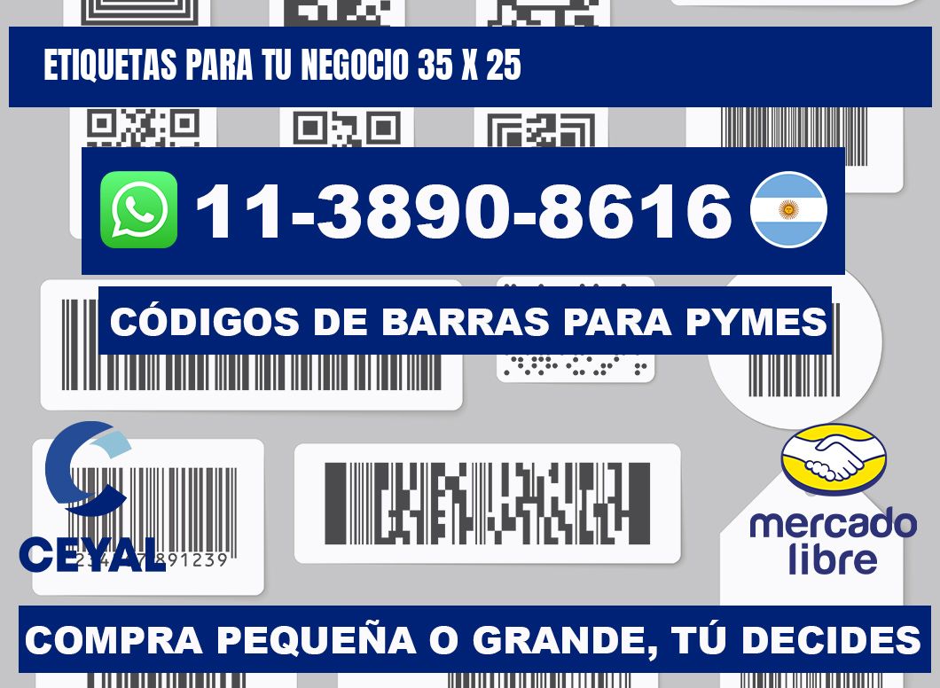 Etiquetas para tu negocio 35 x 25