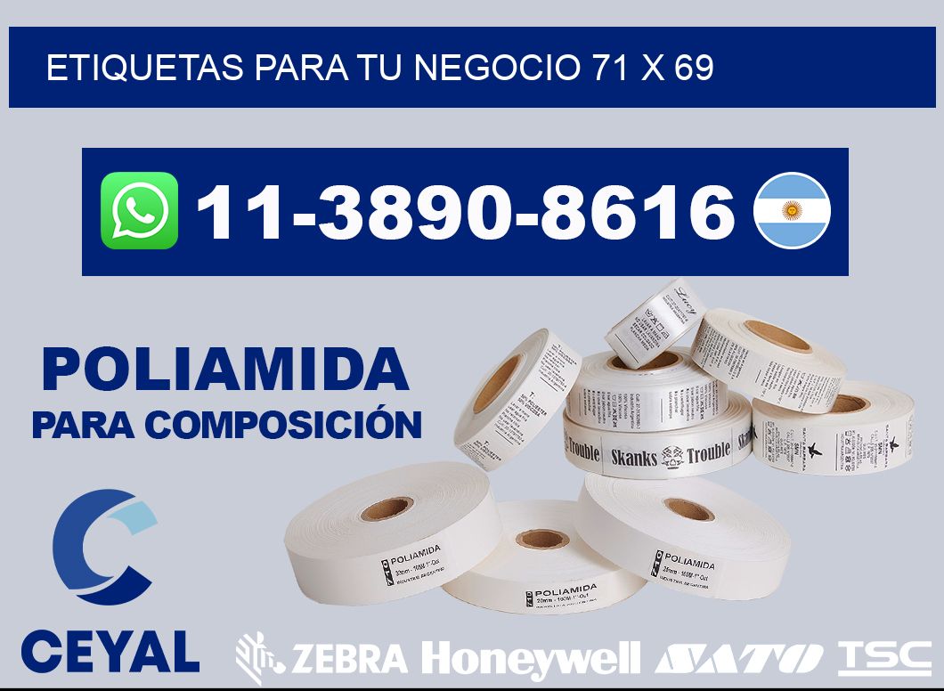 Etiquetas para tu negocio 71 x 69