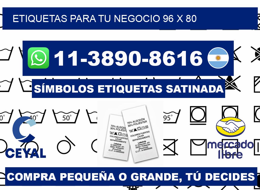 Etiquetas para tu negocio 96 x 80