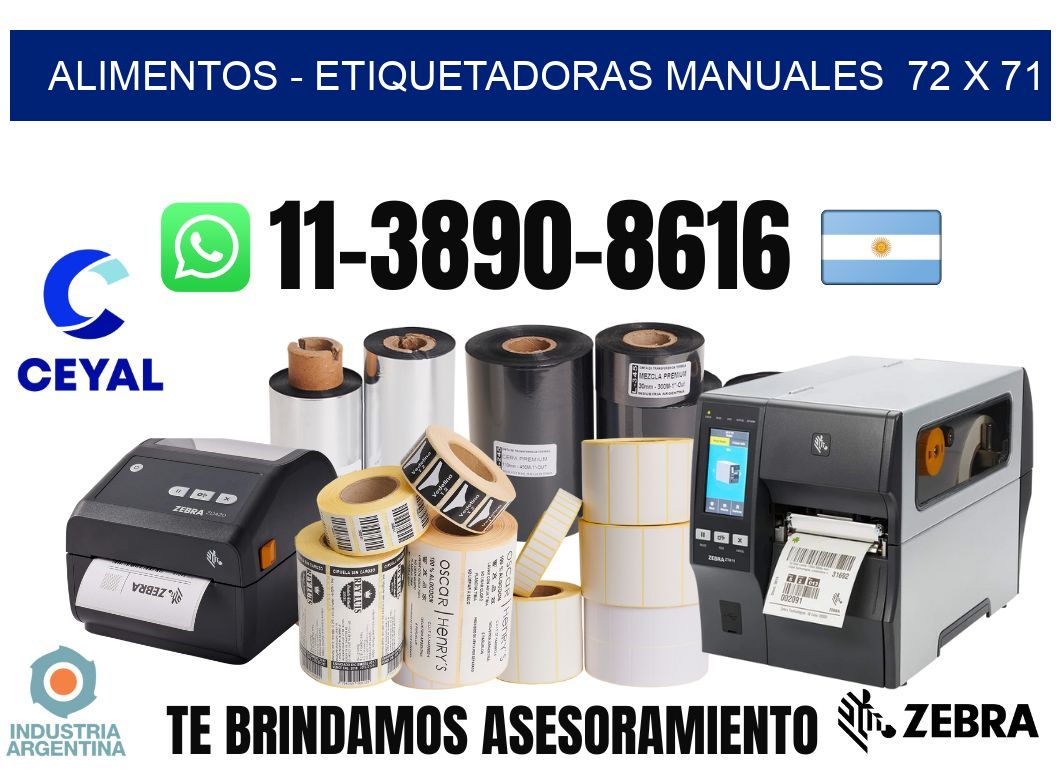 alimentos - Etiquetadoras Manuales 72 x 71