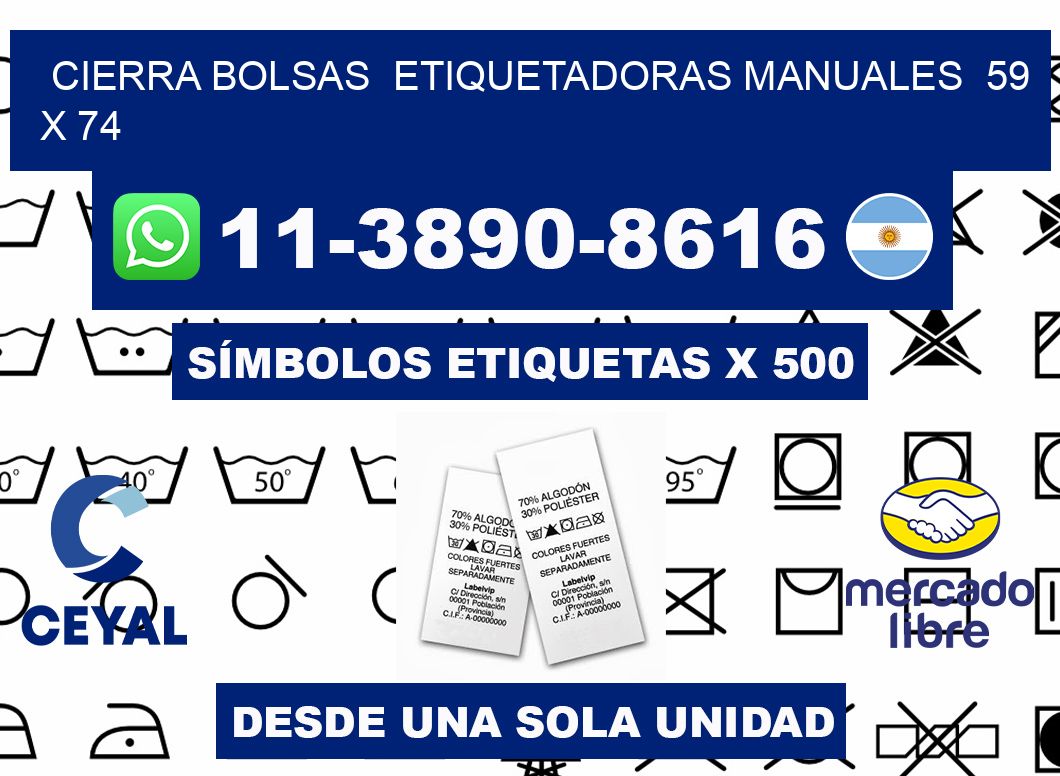 cierra bolsas Etiquetadoras Manuales 59 x 74