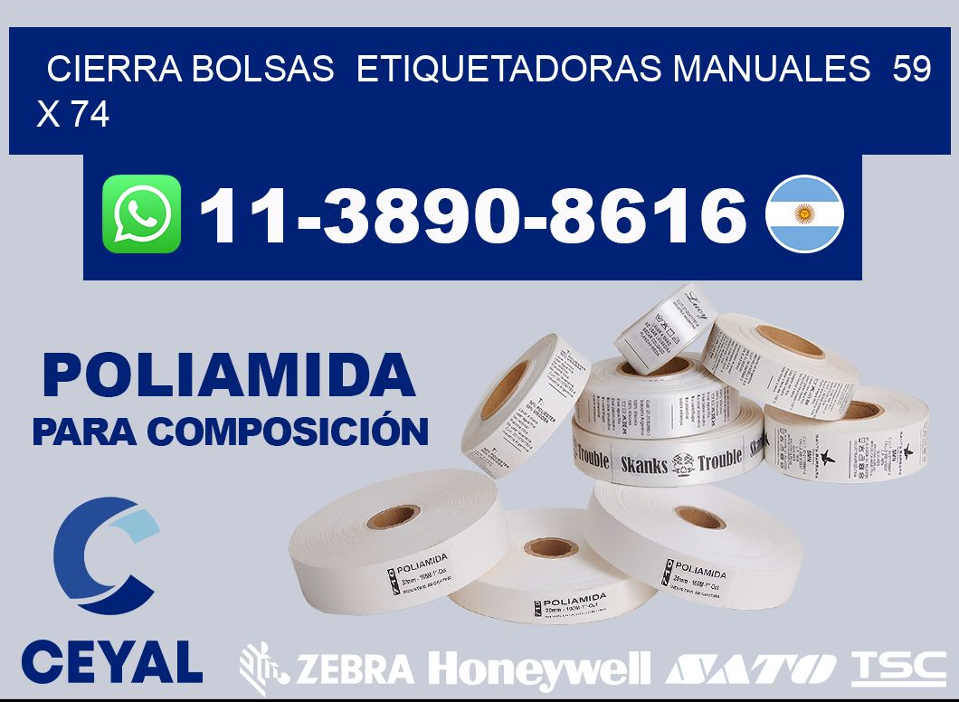 cierra bolsas Etiquetadoras Manuales 59 x 74