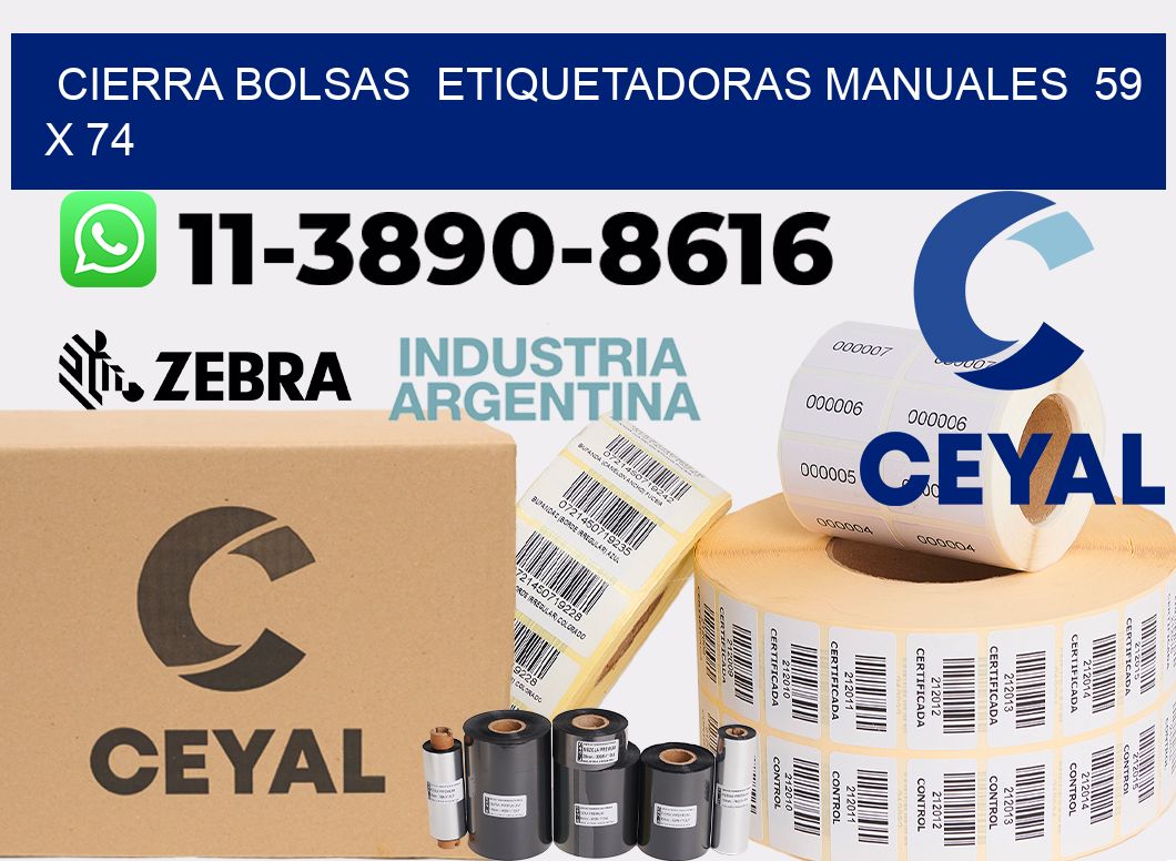 cierra bolsas Etiquetadoras Manuales 59 x 74