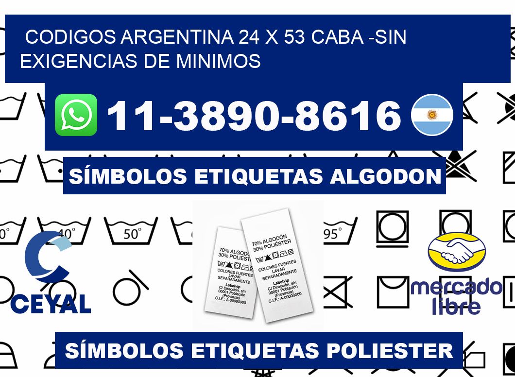 codigos Argentina 24 x 53 CABA -Sin exigencias de minimos
