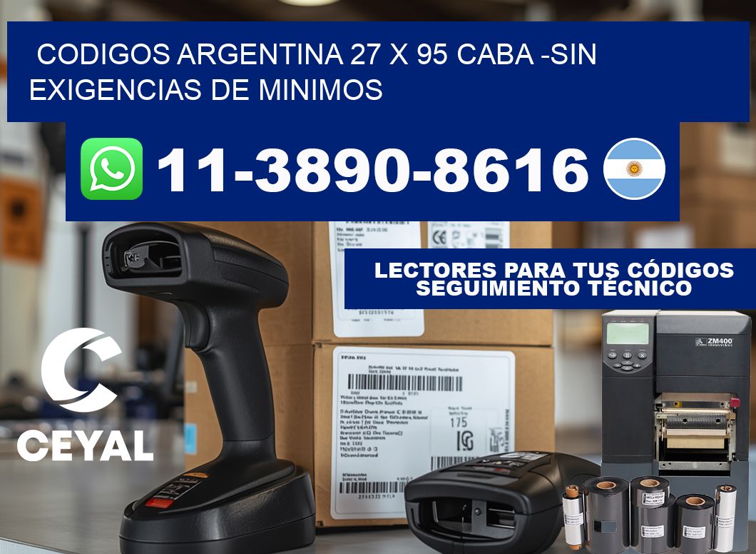 codigos Argentina 27 x 95 CABA -Sin exigencias de minimos