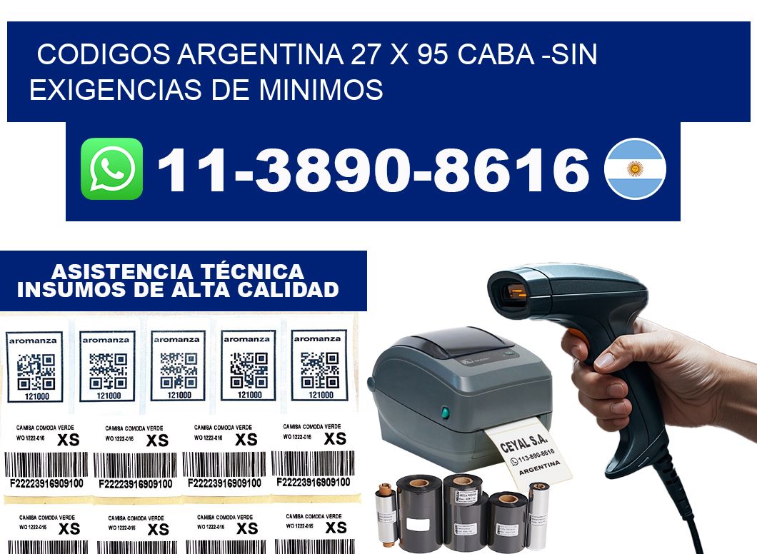 codigos Argentina 27 x 95 CABA -Sin exigencias de minimos