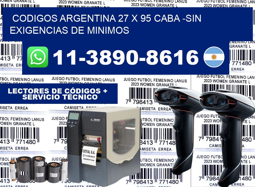 codigos Argentina 27 x 95 CABA -Sin exigencias de minimos