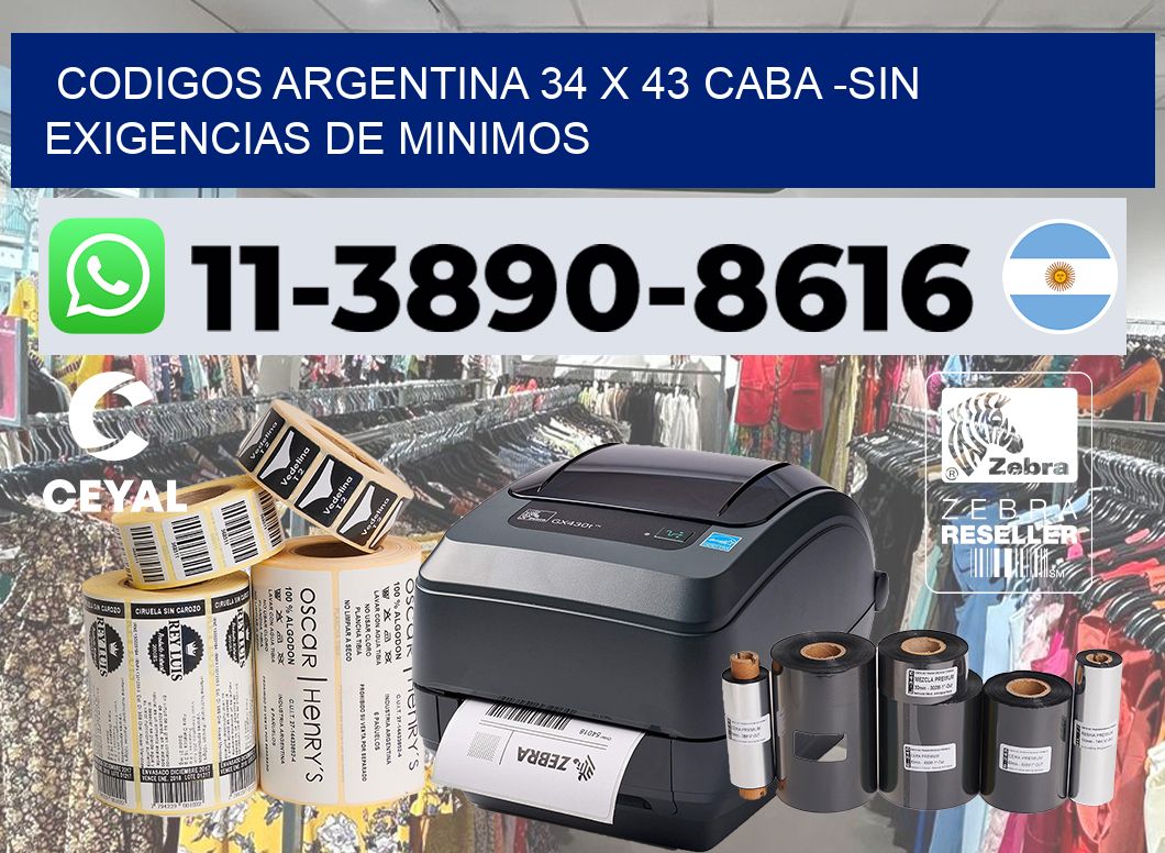 codigos Argentina 34 x 43 CABA -Sin exigencias de minimos