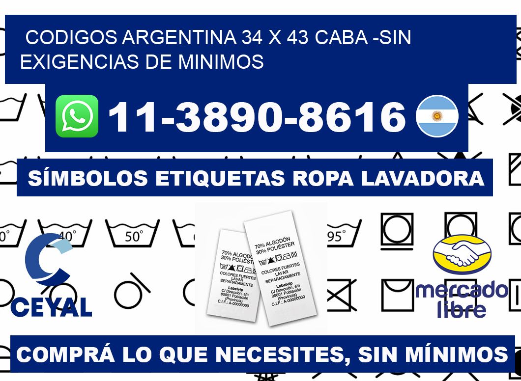 codigos Argentina 34 x 43 CABA -Sin exigencias de minimos