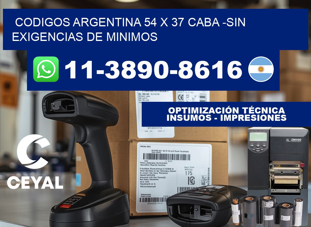 codigos Argentina 54 x 37 CABA -Sin exigencias de minimos