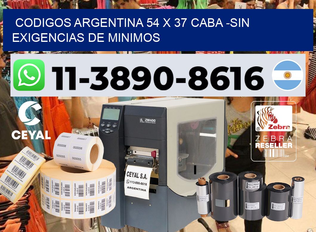 codigos Argentina 54 x 37 CABA -Sin exigencias de minimos