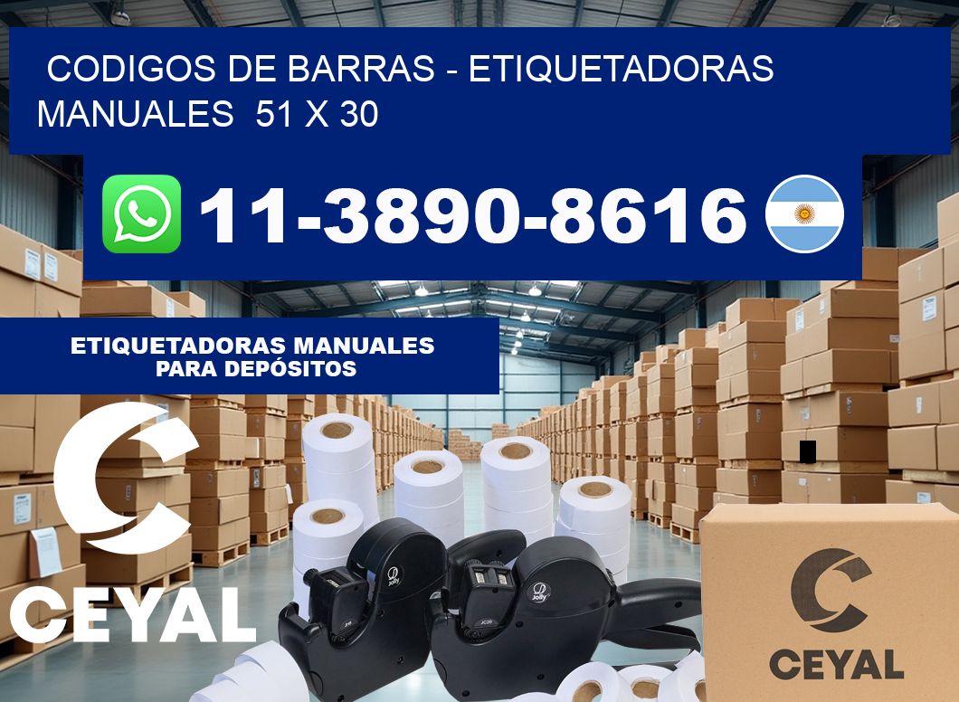 codigos de barras – Etiquetadoras Manuales  51 x 30