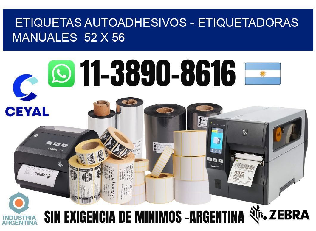 etiquetas autoadhesivos - Etiquetadoras Manuales 52 x 56