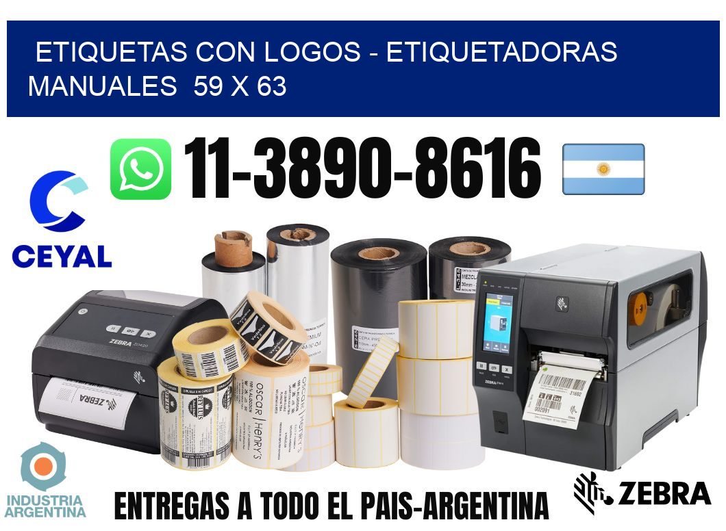 etiquetas con logos - Etiquetadoras Manuales  59 x 63