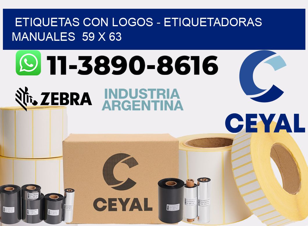 etiquetas con logos - Etiquetadoras Manuales  59 x 63