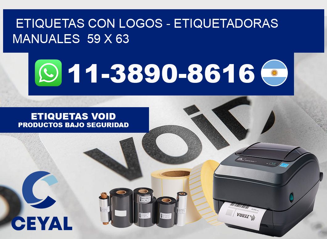 etiquetas con logos - Etiquetadoras Manuales  59 x 63