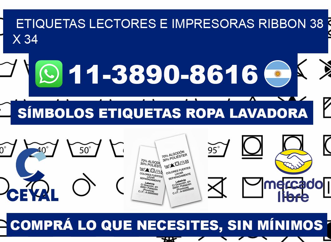 etiquetas lectores e impresoras ribbon 38 x 34