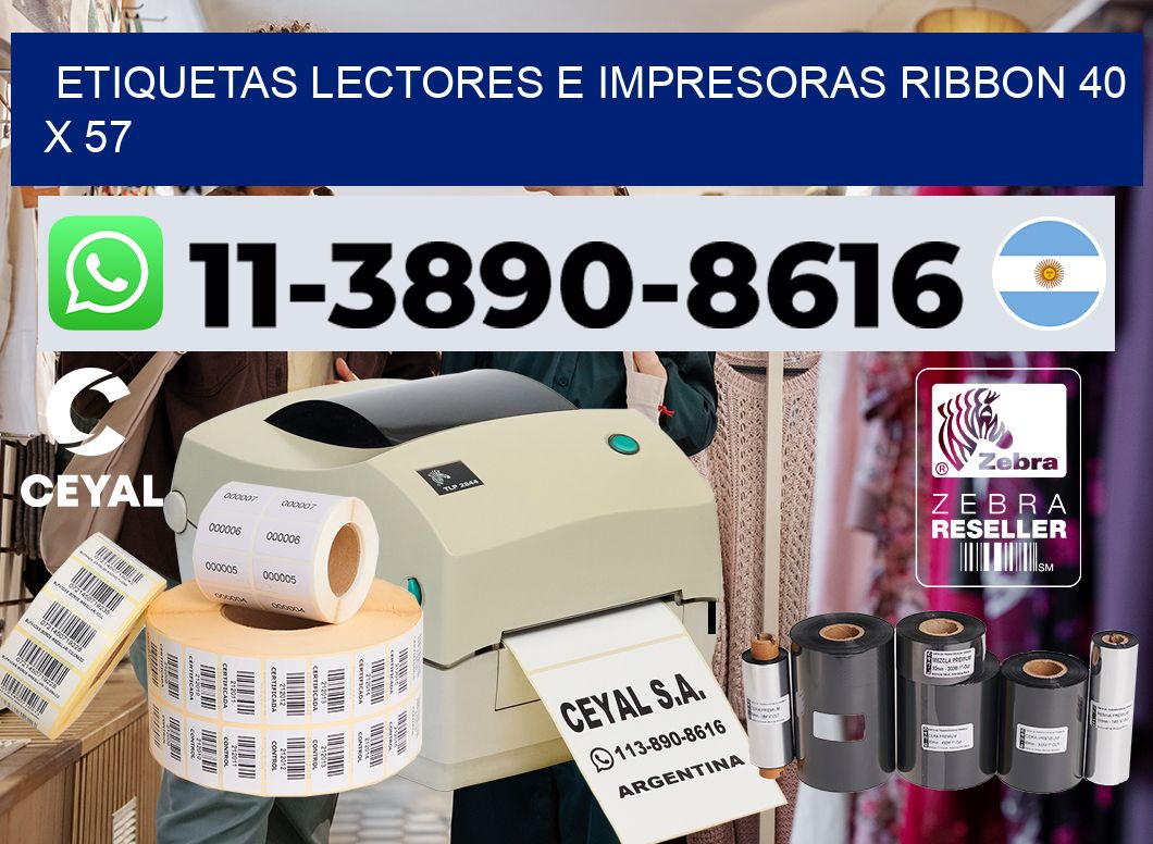 etiquetas lectores e impresoras ribbon 40 x 57