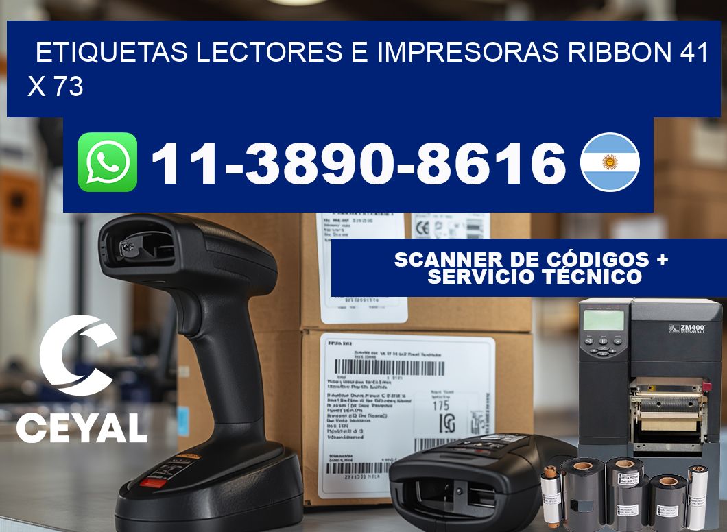 etiquetas lectores e impresoras ribbon 41 x 73