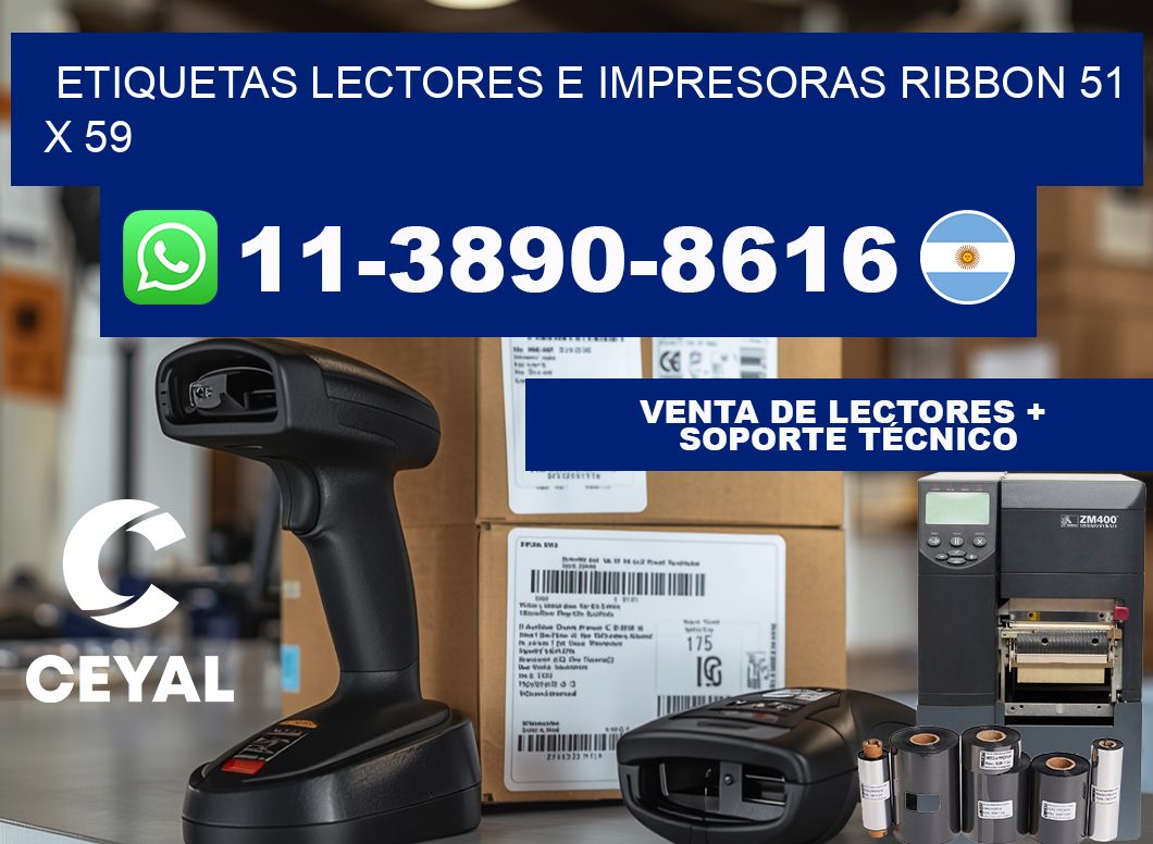 etiquetas lectores e impresoras ribbon 51 x 59