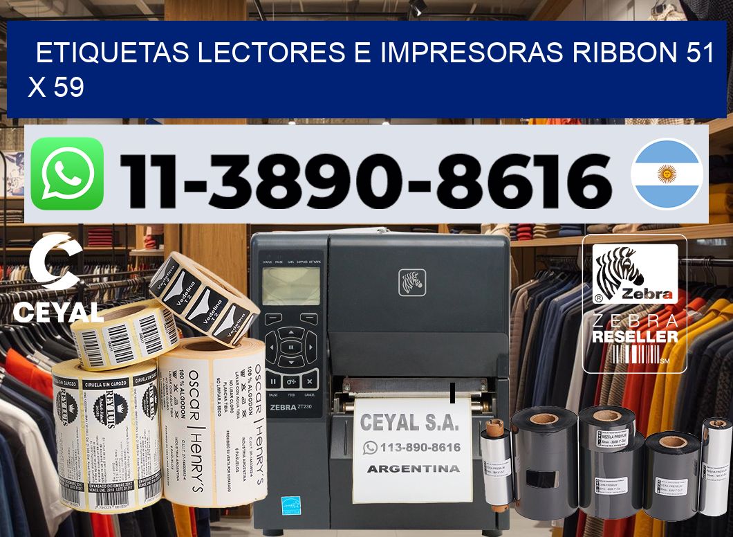 etiquetas lectores e impresoras ribbon 51 x 59