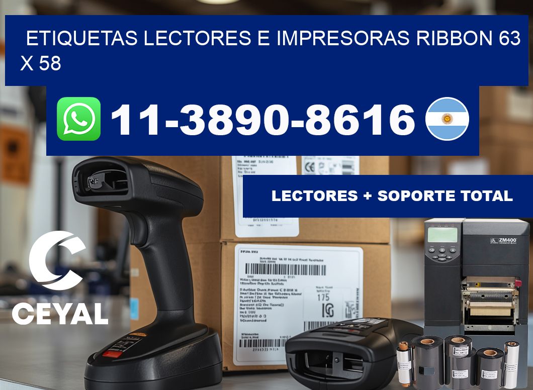 etiquetas lectores e impresoras ribbon 63 x 58
