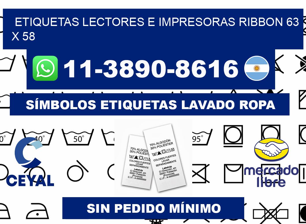 etiquetas lectores e impresoras ribbon 63 x 58