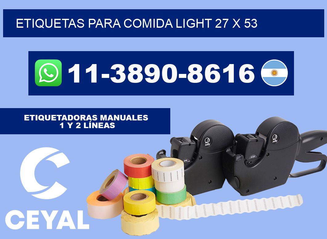 etiquetas para comida light 27 x 53
