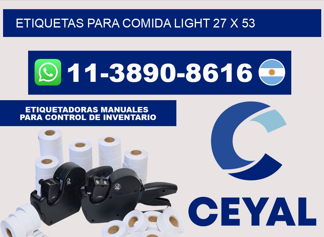 etiquetas para comida light 27 x 53
