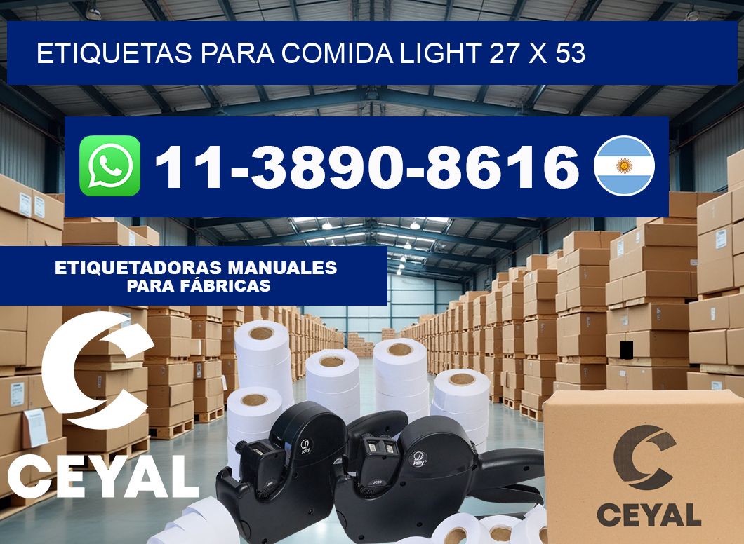 etiquetas para comida light 27 x 53