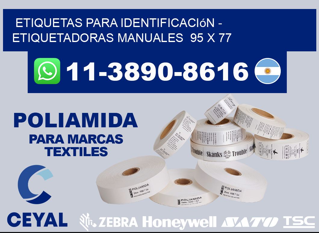 etiquetas para identificación - Etiquetadoras Manuales 95 x 77