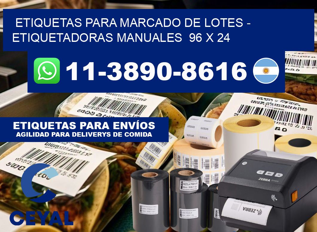 etiquetas para marcado de lotes - Etiquetadoras Manuales 96 x 24