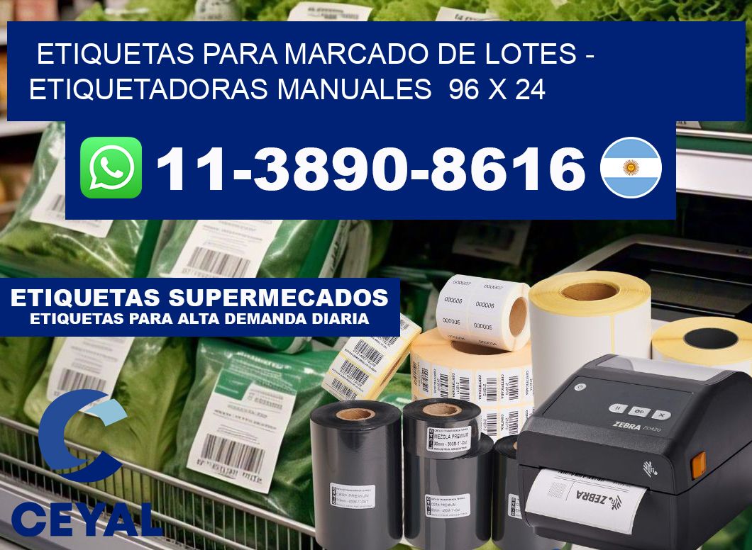 etiquetas para marcado de lotes - Etiquetadoras Manuales 96 x 24