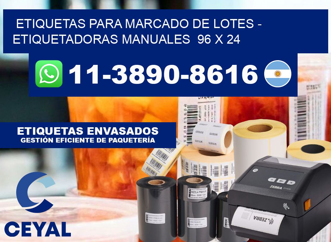 etiquetas para marcado de lotes - Etiquetadoras Manuales 96 x 24