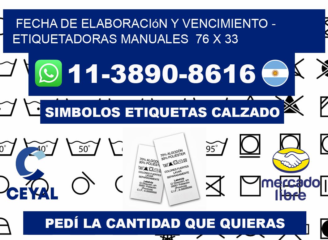 fecha de elaboración y vencimiento - Etiquetadoras Manuales 76 x 33