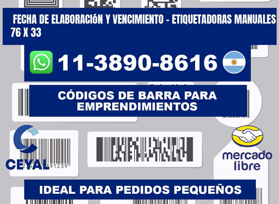 fecha de elaboración y vencimiento - Etiquetadoras Manuales 76 x 33