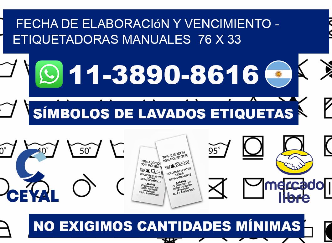 fecha de elaboración y vencimiento - Etiquetadoras Manuales 76 x 33