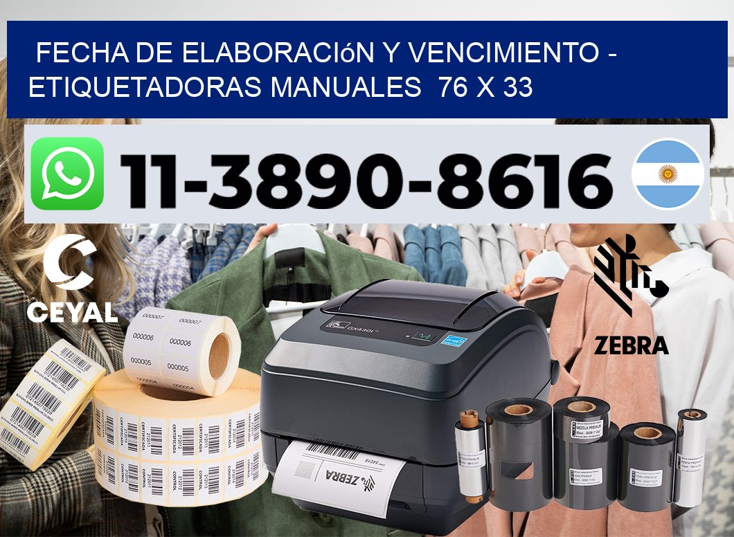 fecha de elaboración y vencimiento – Etiquetadoras Manuales  76 x 33