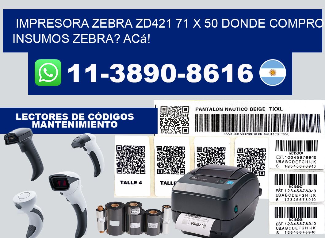 impresora zebra zd421 71 x 50 Donde compro insumos zebra? Acá!