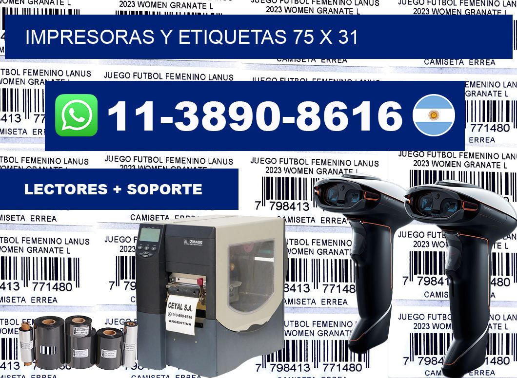 impresoras y etiquetas 75 x 31
