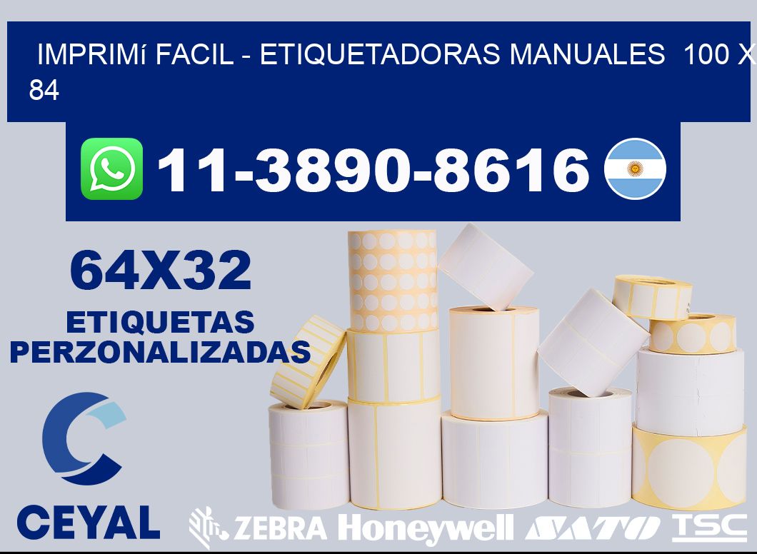 imprimí facil - Etiquetadoras Manuales  100 x 84