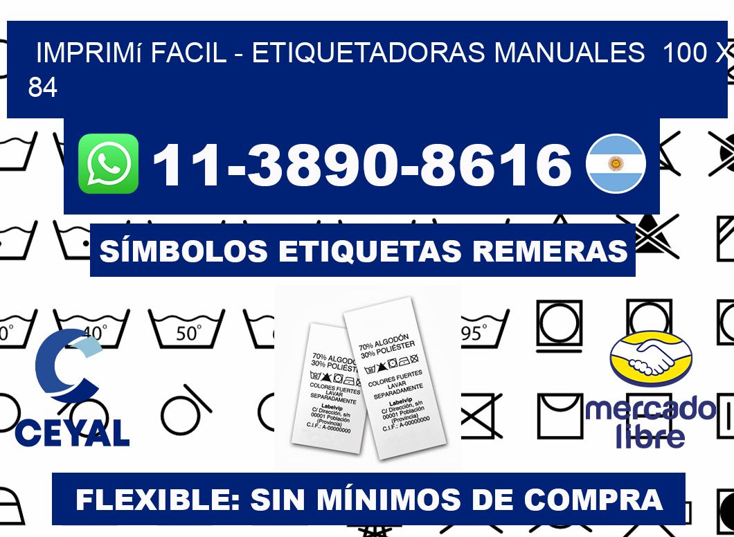 imprimí facil - Etiquetadoras Manuales  100 x 84