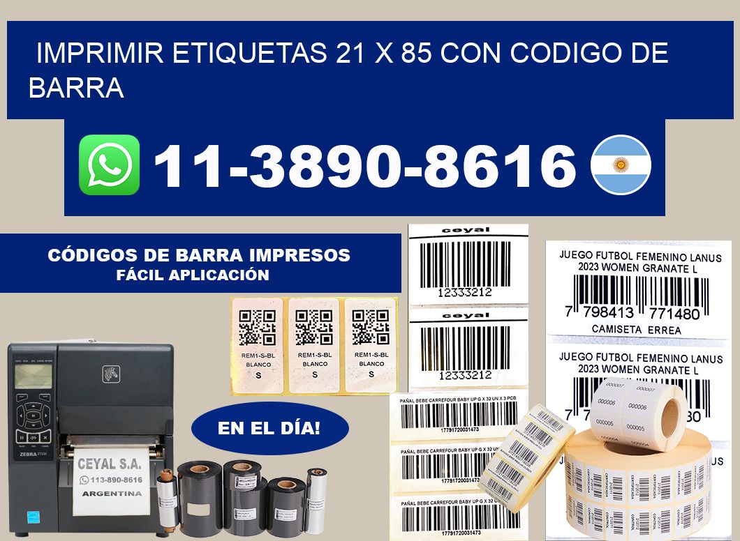 imprimir etiquetas 21 x 85 con codigo de barra