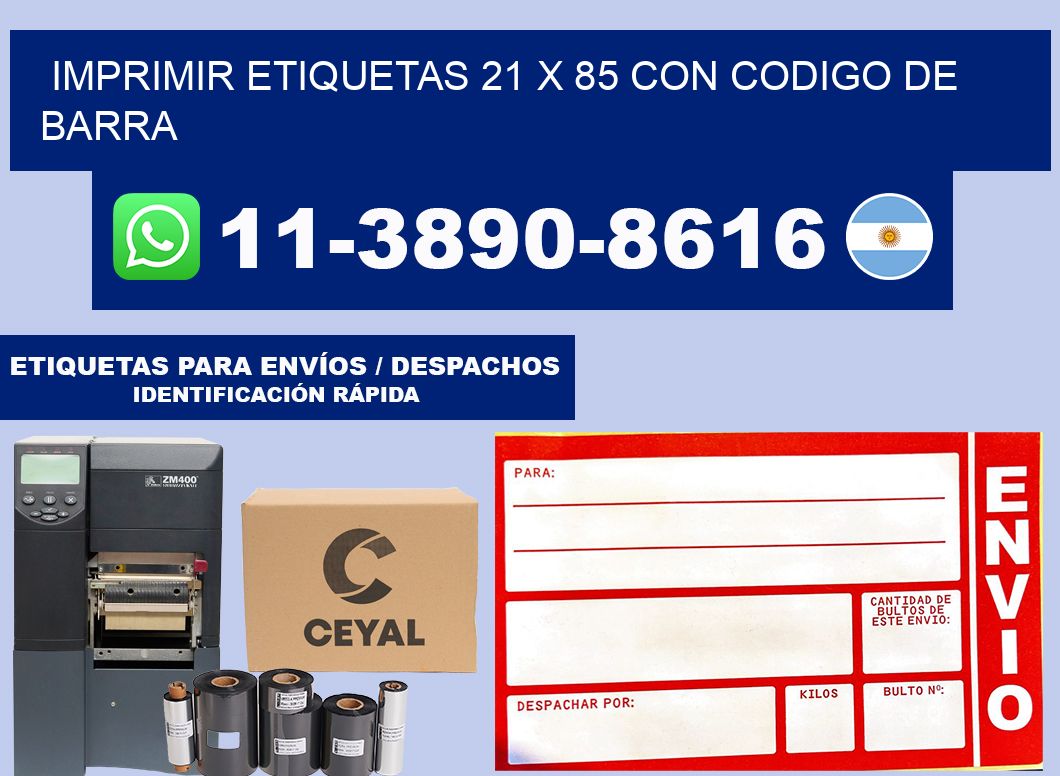 imprimir etiquetas 21 x 85 con codigo de barra