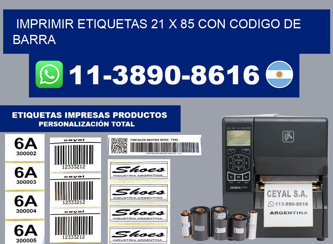 imprimir etiquetas 21 x 85 con codigo de barra