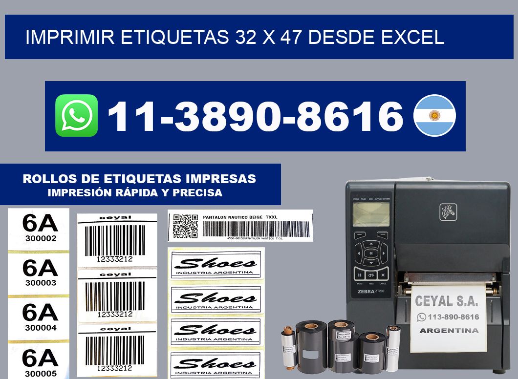 imprimir etiquetas 32 x 47 desde excel