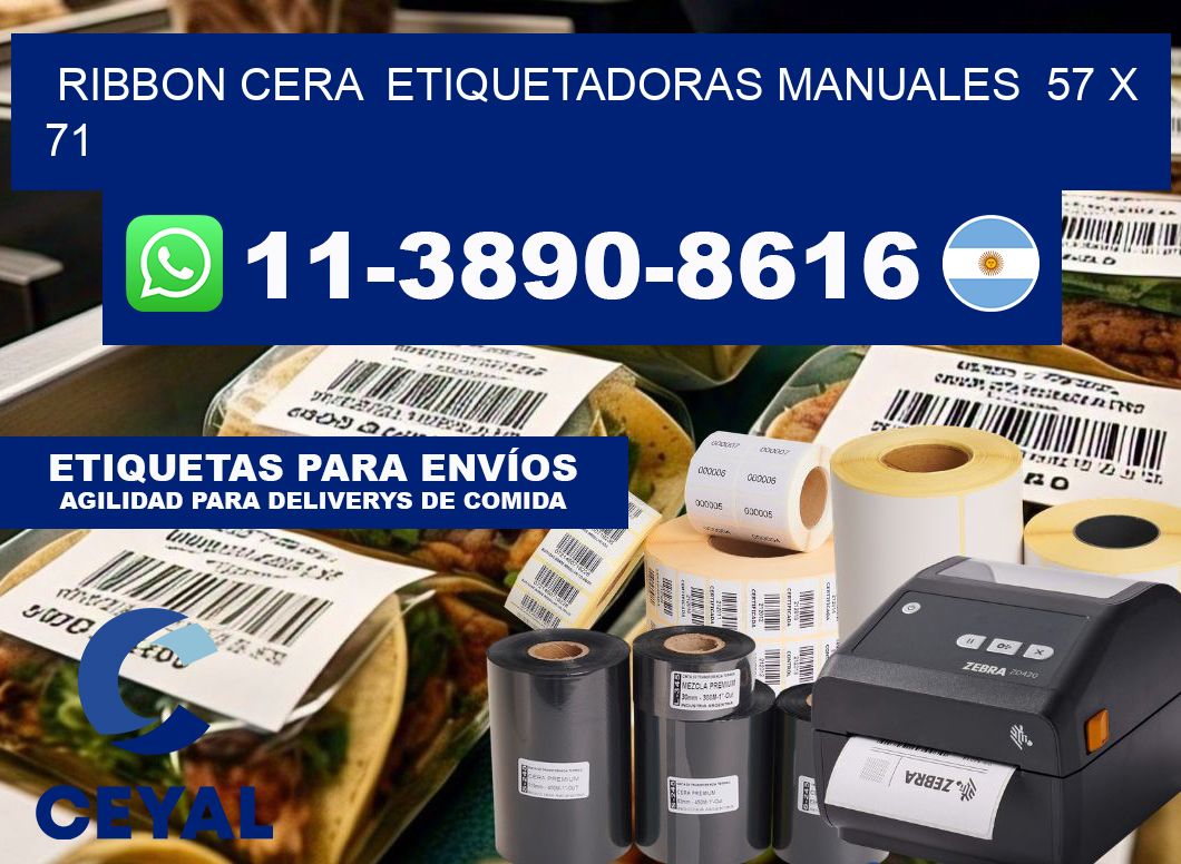 ribbon cera  Etiquetadoras Manuales  57 x 71