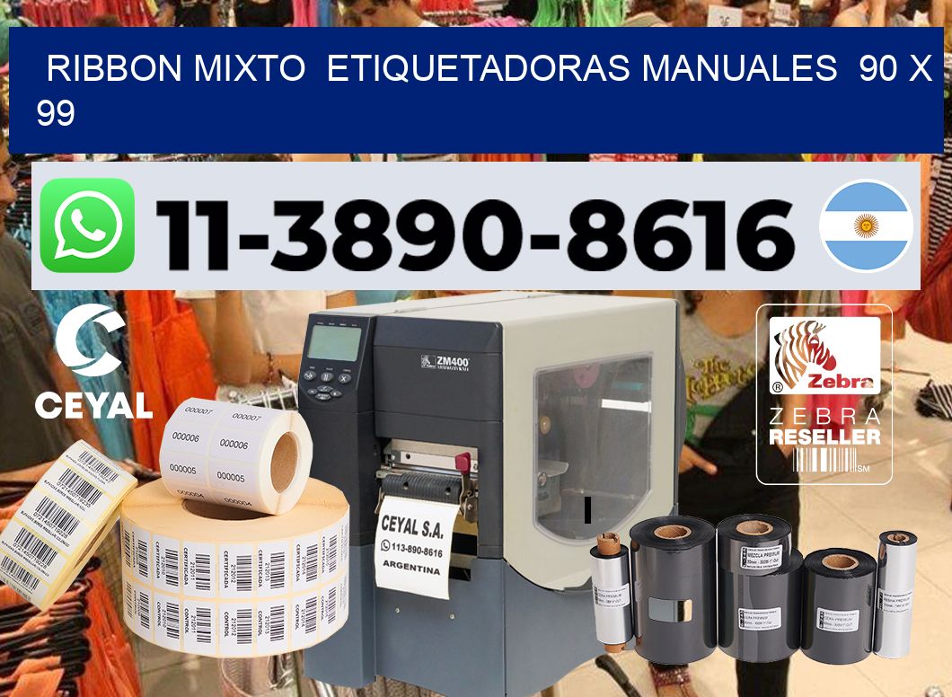 ribbon mixto  Etiquetadoras Manuales  90 x 99